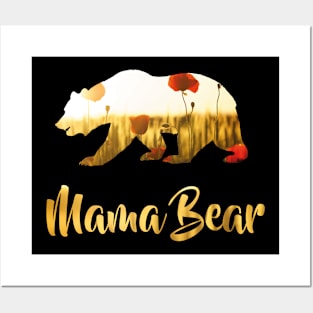 Mama Bear Mother's Day Mother Mom Flowers Gift bab Posters and Art